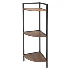 Γωνιακή Ραφιέρα με 3 Ράφια Iron/MDF 23.5x23.5x76cm MRShome