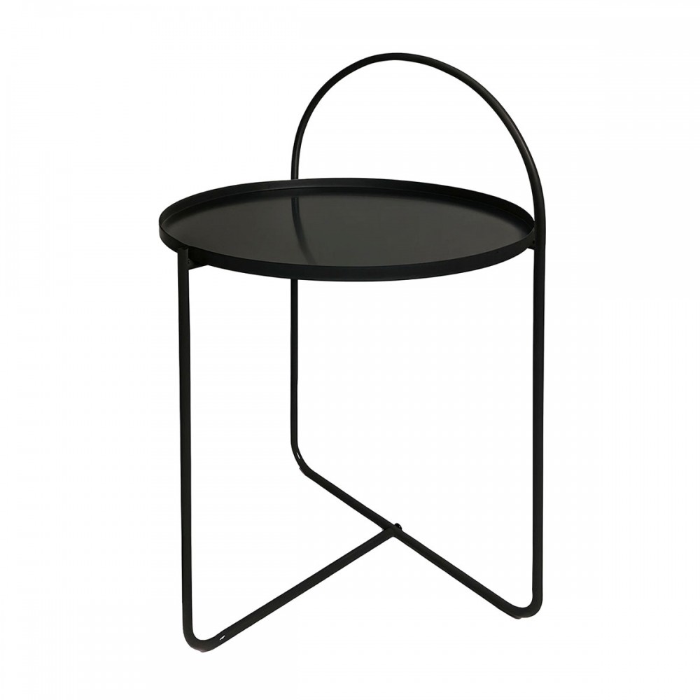Side Table Μεταλλικό Φ40x65cm Black MRShome