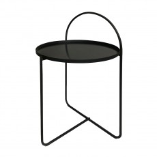 Side Table Μεταλλικό Φ40x65cm Black MRShome