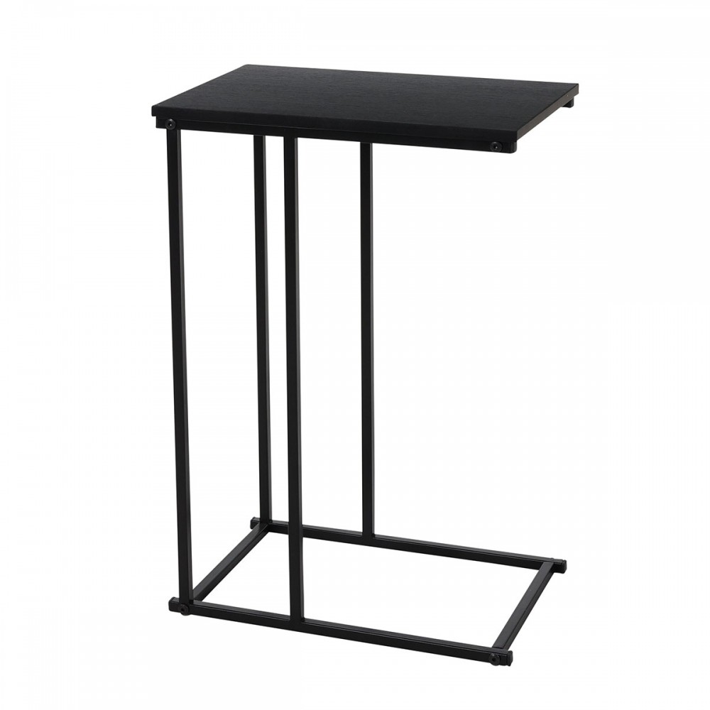 Side Table Μεταλλικό με Επιφάνεια MDF/Μελαμίνη 40x26x58cm Black MRShome