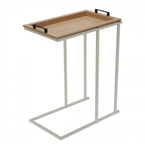 Side Table με Μεταλλικό Σκελετό Off-White και Αφαιρούμενη Επιφάνεια από MDF 45x28x59cm MRShome
