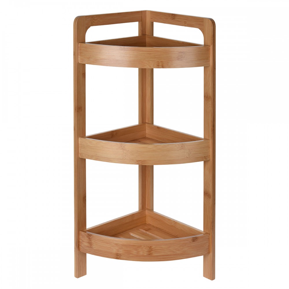 Γωνιακή Ραφιέρα Μπάνιου με 3 Ράφια από Bamboo natural MRShome