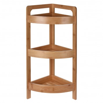 Γωνιακή Ραφιέρα Μπάνιου με 3 Ράφια από Bamboo natural MRShome