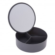 Κουτί Αποθήκευσης PP με Καθρέπτη Φ15x5.5cm Cool Grey-10C MRShome