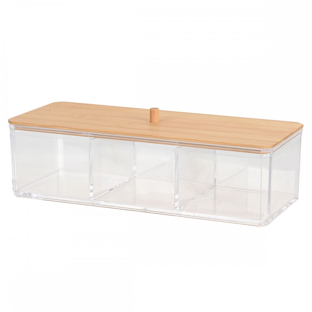 Κουτί Αποθήκευσης Καλλυντικών από PS/Bamboo 23x9.5x6.5cm MRShome