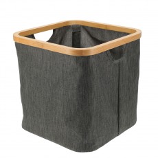 Καλάθι Αποθήκευσης Polyester με Bamboo 30.5x30.5x30cm Deep Grey MRShome