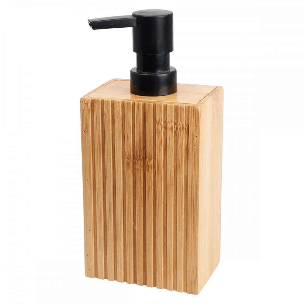 Δοχείο Κρεμοσάπουνου από Bamboo με Αντλία από ABS 8.5x6.6x17.5cm MRShome