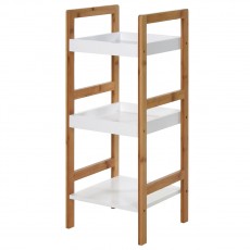 Ραφιέρα Μπάνιου από Bamboo & MDF με 3 Ράφια Natural/White MRShome