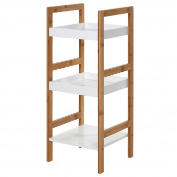 Ραφιέρα Μπάνιου από Bamboo & MDF με 3 Ράφια Natural/White MRShome