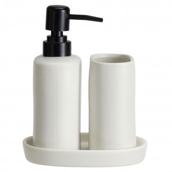 Σετ Μπάνιου Stoneware 3 Τεμαχίων White MRShome