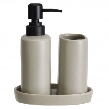 Σετ Μπάνιου Stoneware 3 Τεμαχίων Warm Grey 2U MRShome