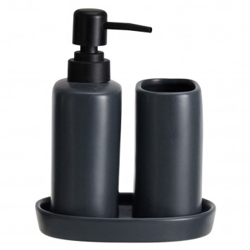 Σετ Μπάνιου Stoneware 3 Τεμαχίων Black 6U MRShome