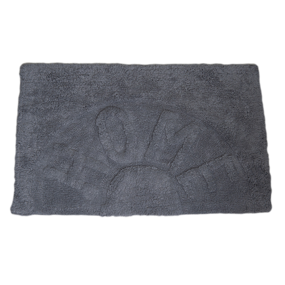 Πατάκι Μπάνιου ''HOME'' από 100% Βαμβάκι 50x80cm Γκρι MRShome