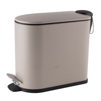 Σετ Κάδος Απορριμμάτων Οβάλ 5L Soft Close Μεταλλικός Μπεζ και Πιγκάλ MRShome