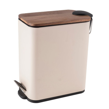 Σετ Κάδος Απορριμμάτων 5L Μεταλλικός Μπεζ και Πιγκάλ MRShome