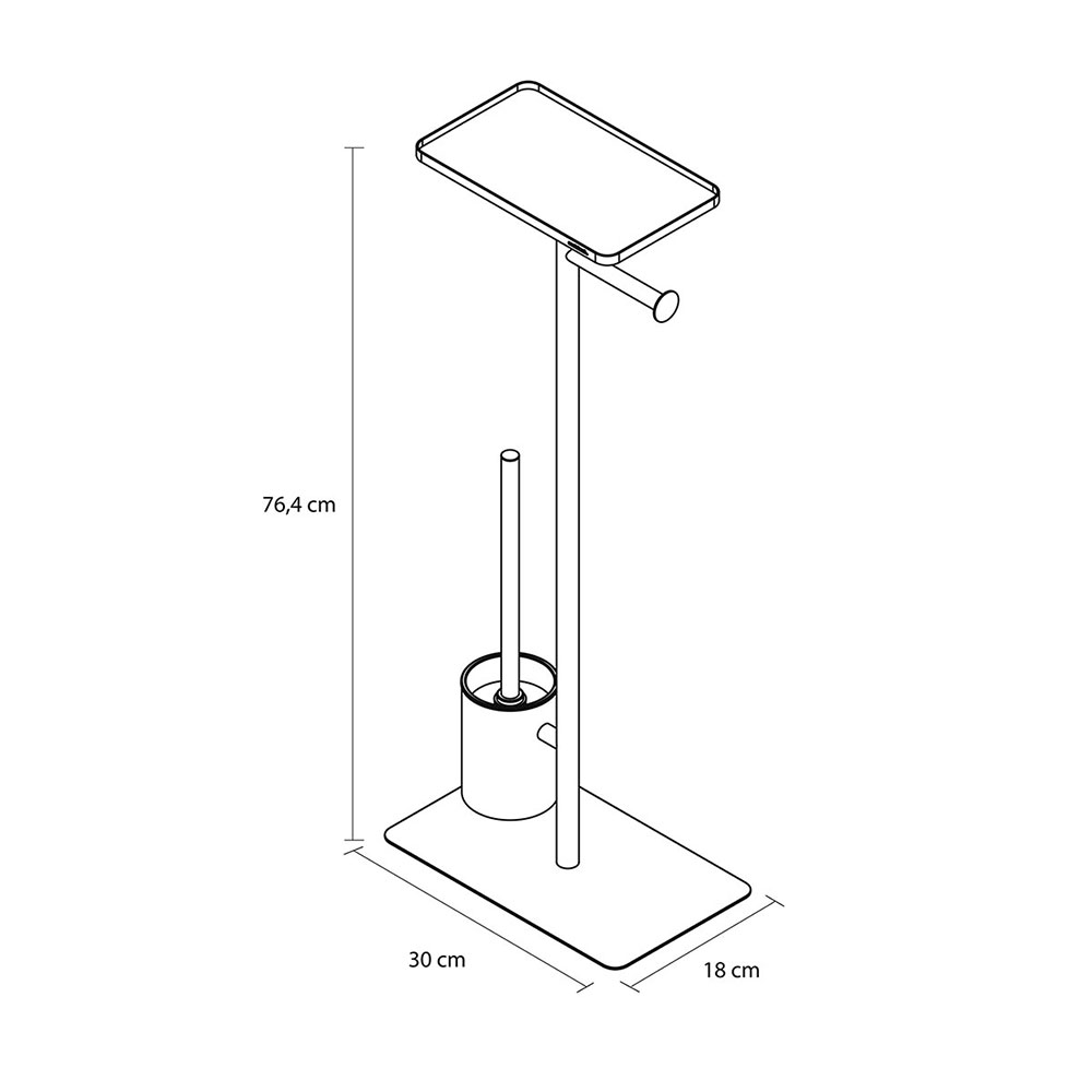 Brix black σταντ χαρτιού υγείας + πιγκάλ με ράφι Sealskin