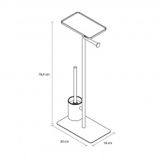 Brix black σταντ χαρτιού υγείας + πιγκάλ με ράφι Sealskin