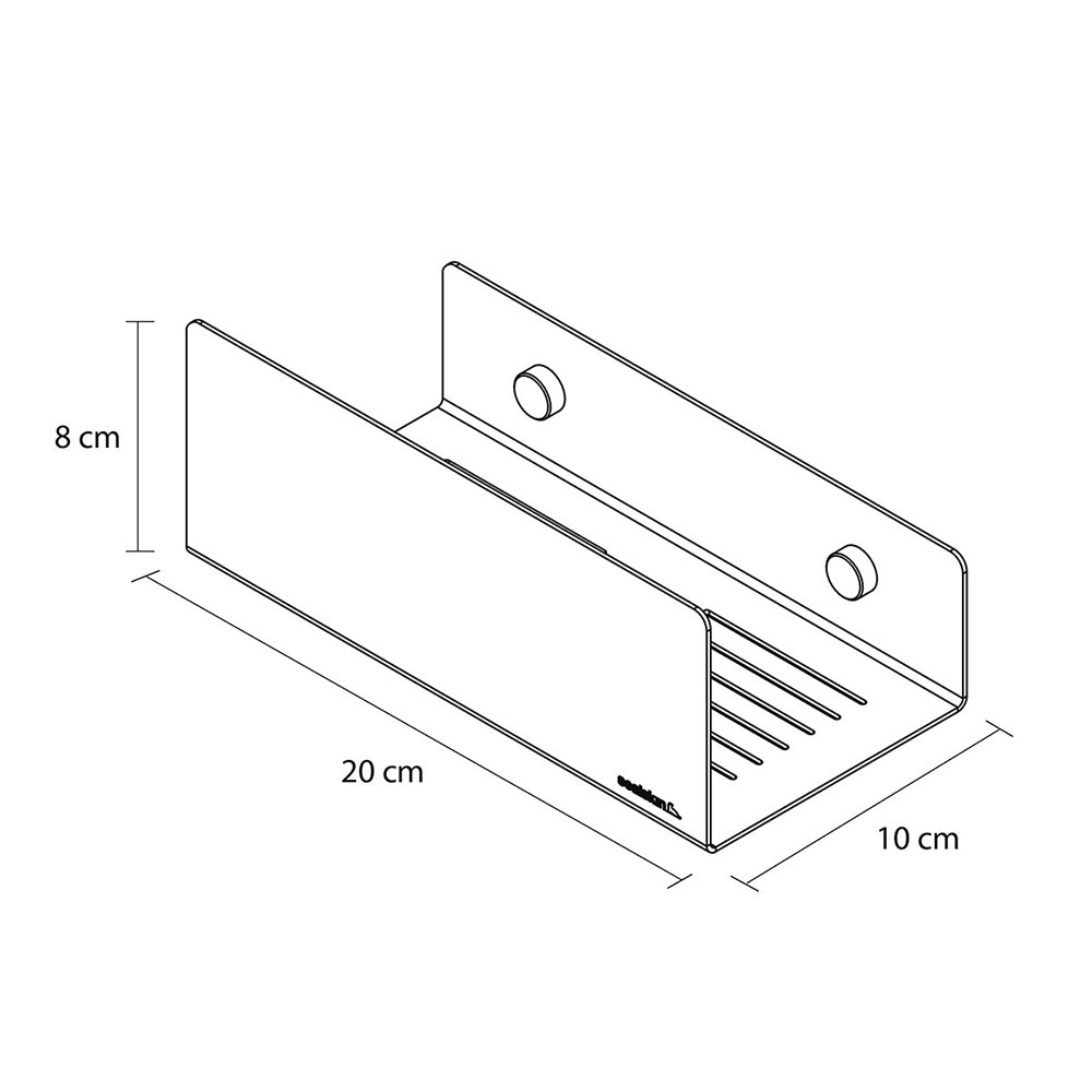 Brix black ράφι τοίχου 20cm Sealskin