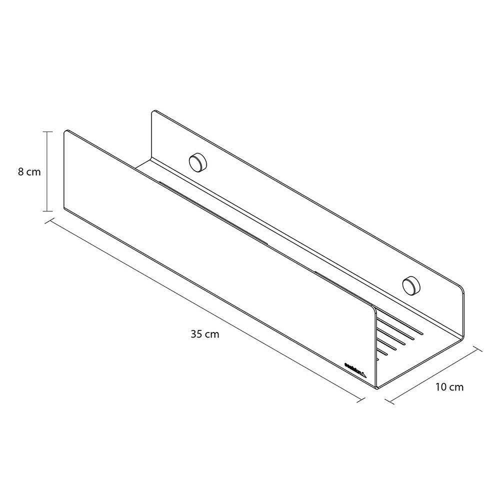 Brix black ράφι τοίχου 35cm Sealskin