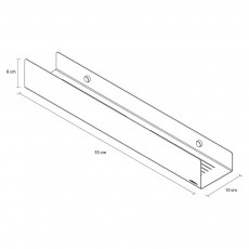 Brix black ράφι τοίχου 55cm Sealskin
