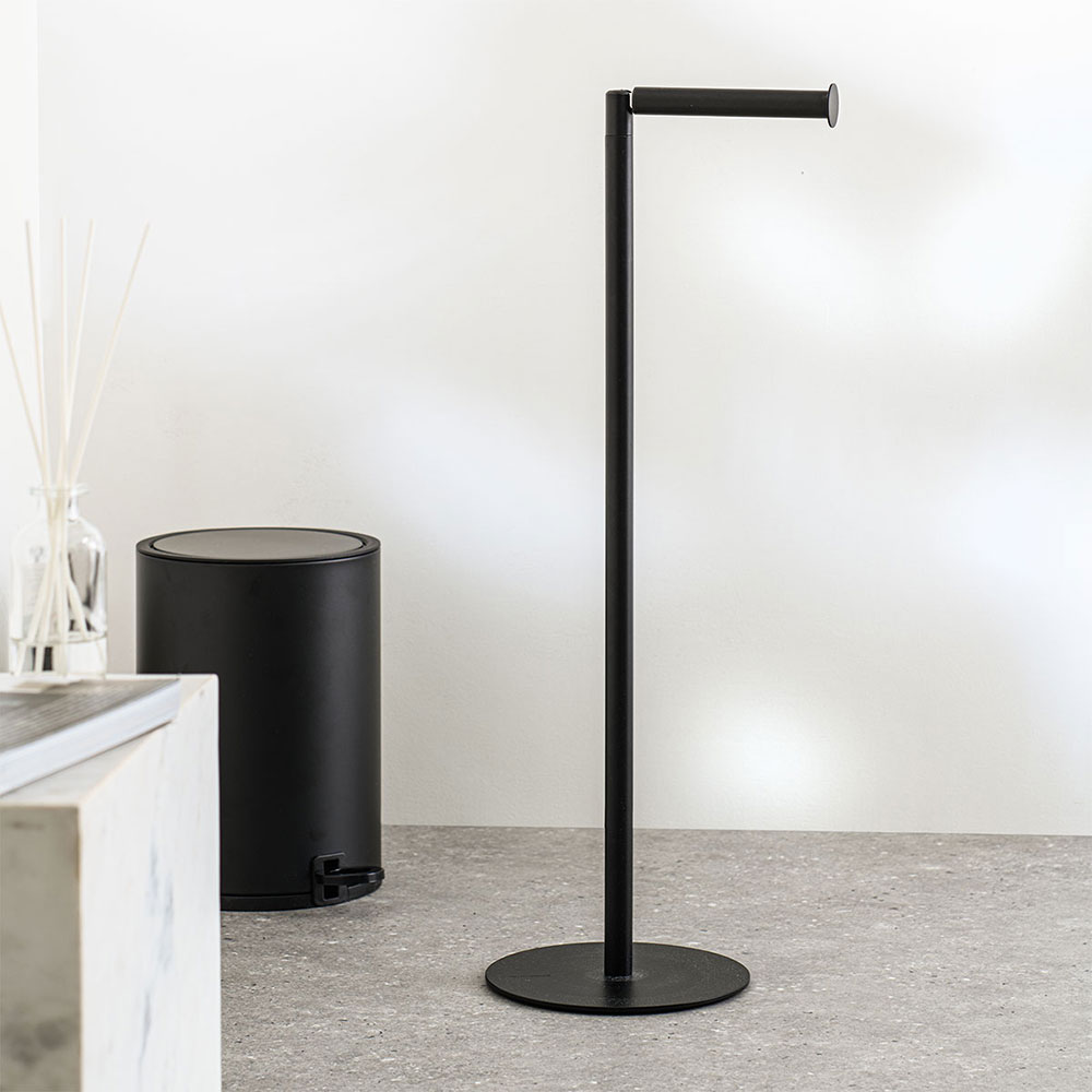 Industrial black χαρτοθήκη επιδαπέδια με θέση για ανταλλακτικά ρολά Sealskin