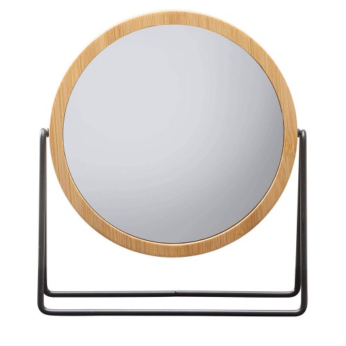 Circle bamboo/black καθρέπτης μακιγιάζ με μεγέθυνση 5x Sealskin