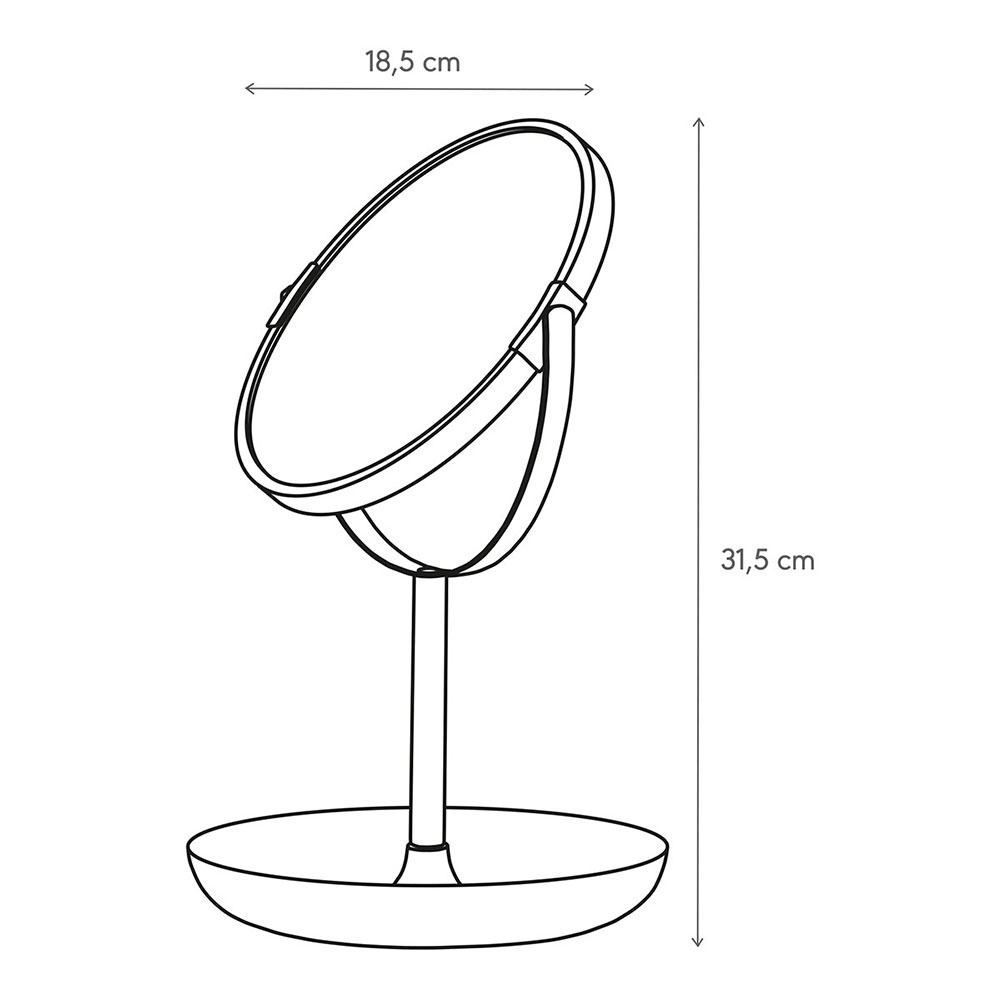 Brix black καθρέπτης μακιγιάζ με μεγέθυνση 5x Sealskin