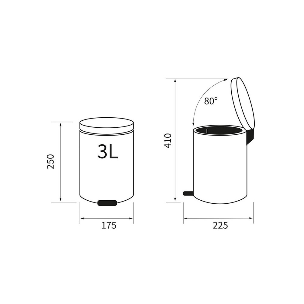 Industrial black κάδος απορριμμάτων 3L Sealskin