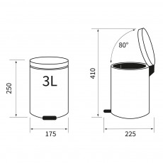 Industrial bronze κάδος απορριμμάτων 3L Sealskin