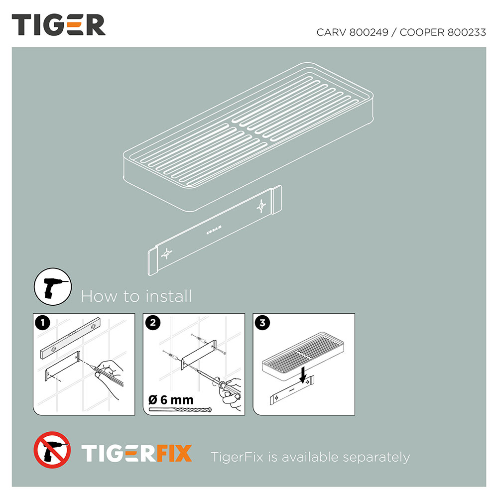 Tiger Cooper Ράφι 28 cm Black / Brushed stainless steel 800233