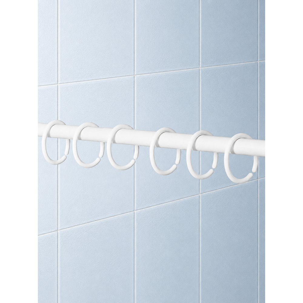 Clips 12 pcs white κρίκοι κουρτίνας μπάνιου Joybath