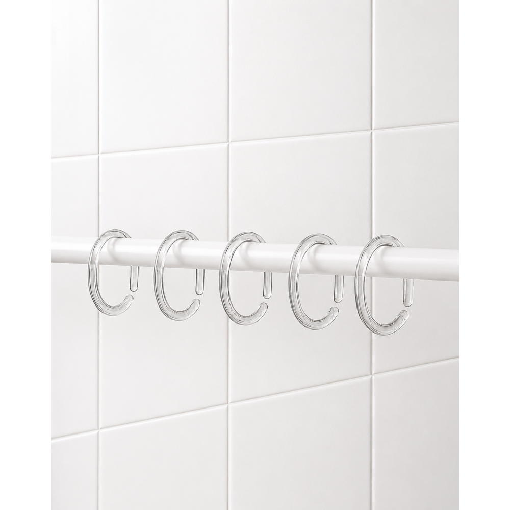Clips 12 pcs transparent κρίκοι κουρτίνας μπάνιου Joybath