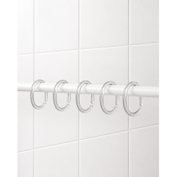Clips 12 pcs transparent κρίκοι κουρτίνας μπάνιου Joybath