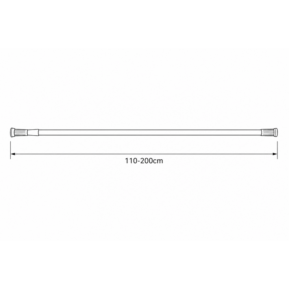 110-200 Ø22mm black βραχίονας μπάνιου πτυσσόμενος MRShome