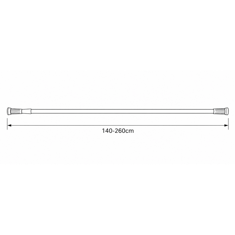 140-260 Ø22mm black βραχίονας μπάνιου πτυσσόμενος MRShome