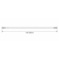 140-260 Ø22mm black βραχίονας μπάνιου πτυσσόμενος MRShome