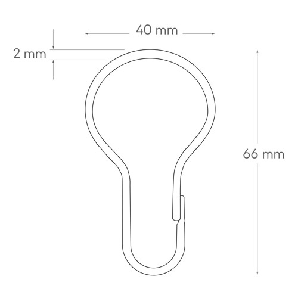 Hooks metal 12 pcs aluminum κρίκοι κουρτίνας μπάνιου Sealskin