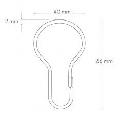 Hooks metal 12 pcs aluminum κρίκοι κουρτίνας μπάνιου Sealskin