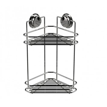 Ράφι διπλό γωνιακό με βεντούζες 21cm chrome Sealskin Elementals 