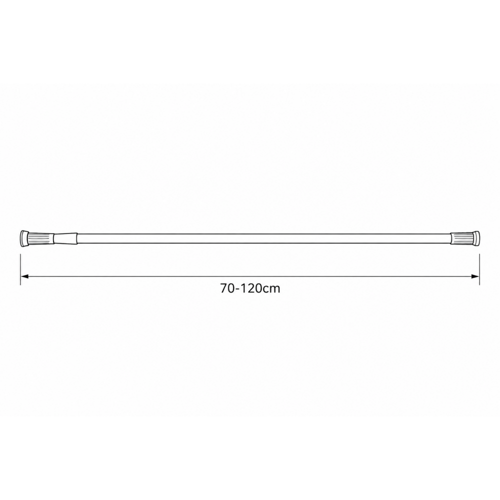 70-120 Ø22mm black βραχίονας μπάνιου πτυσσόμενος MRShome