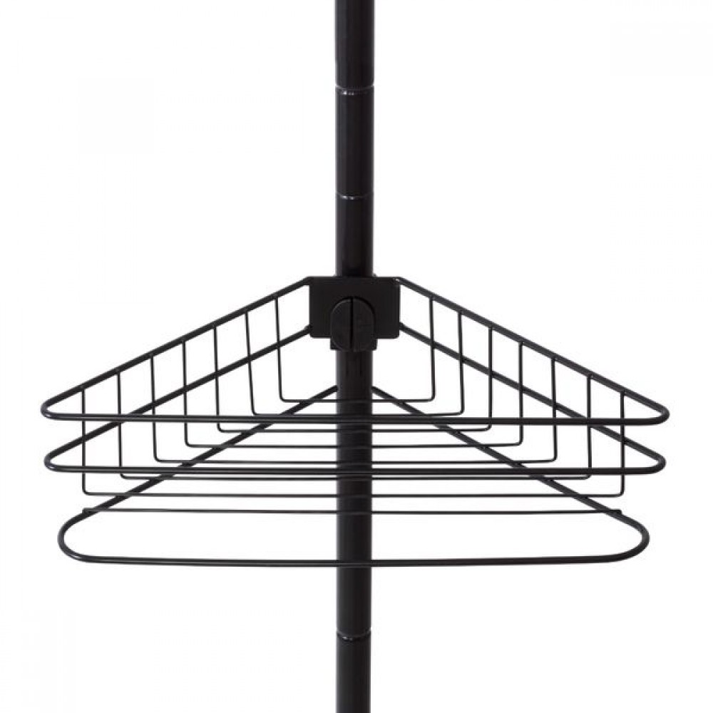 Ράφι ντους τετραπλό με τηλεσκοπική ράβδο black Sealskin Elementals 