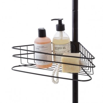 Ράφι ντους τετραπλό με τηλεσκοπική ράβδο black Sealskin Elementals 