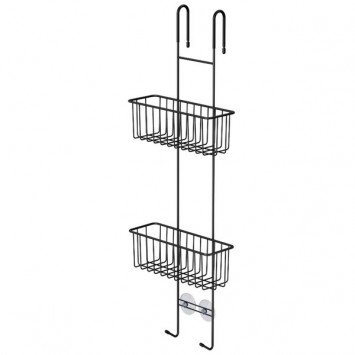 Κρεμαστό διπλό καλάθι για ντους black Sealskin Elementals 