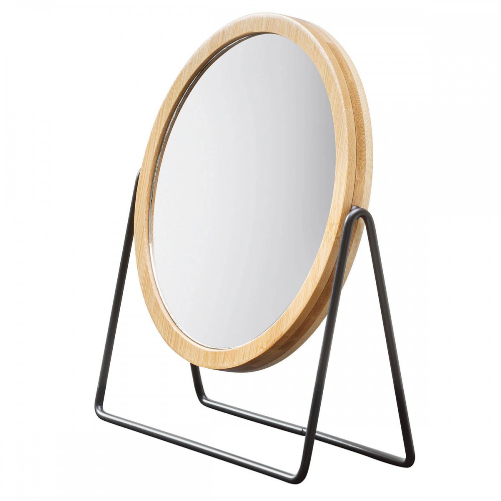 Circle bamboo/black καθρέπτης μακιγιάζ με μεγέθυνση 5x Sealskin