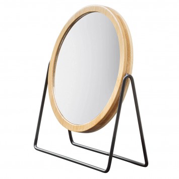 Circle bamboo/black καθρέπτης μακιγιάζ με μεγέθυνση 5x Sealskin