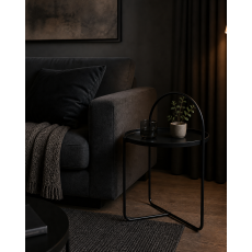 Side Table Μεταλλικό Φ40x65cm Black MRShome