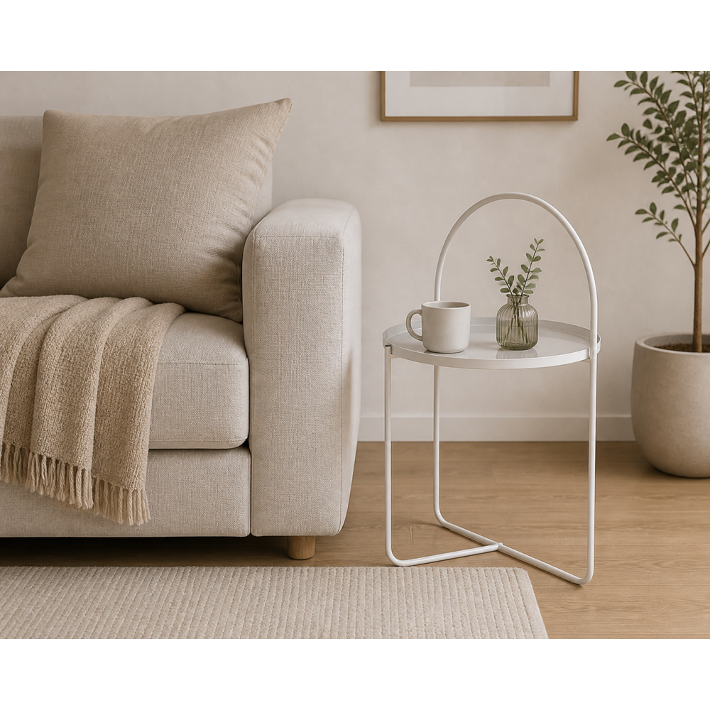 Side Table Μεταλλικό Φ40x65cm Sand MRShome