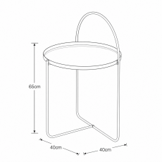 Side Table Μεταλλικό Φ40x65cm Black MRShome