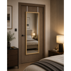 Κρεμαστός Καθρέπτης για Πόρτα από MDF 34x94cm Natural MRShome