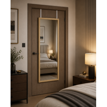 Κρεμαστός Καθρέπτης για Πόρτα από MDF 34x94cm Natural MRShome